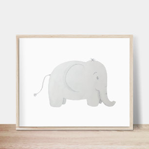 Baby Elephant Watercolor Kinderzimmer Poster