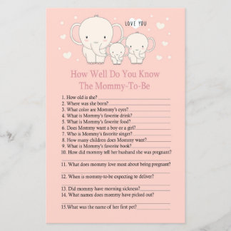 Baby Elephant Wie gut kennen Sie Babyshowergame