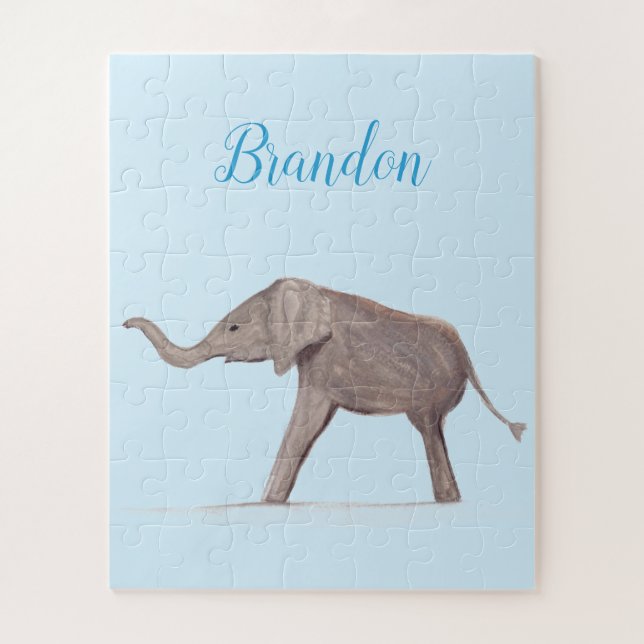 Baby Elephant Wildtier für Kinder Kunst Puzzle (Vertikal)