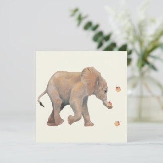 Baby Elephant with cupcake cards Set 10 Feiertagskarte