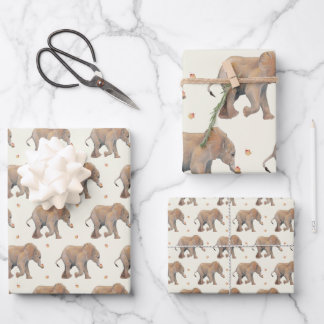 Baby Elephant with cupcakes Tissue Gift Wrap Geschenkpapier Set
