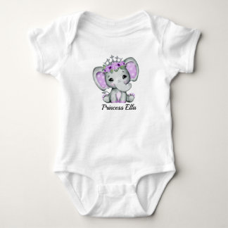 Baby Elephant with Flowers  Strampler