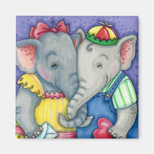 BABY ELEPHANTS ERSTE LIEBE, NIEDLICH PACHYDERM FRE MAGNET