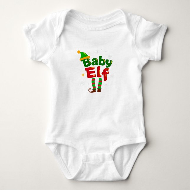 Baby Elf Cute Family Christmas Pajama Strampler (Vorderseite)