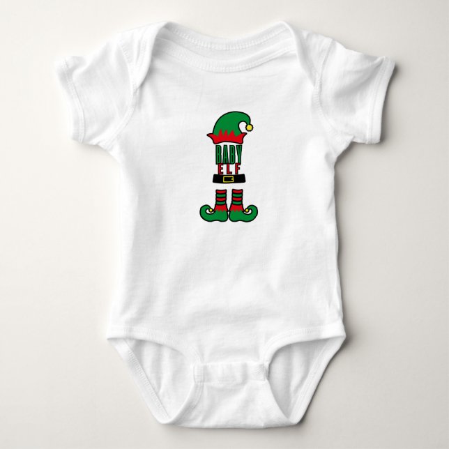 Baby Elf Family Matching Christmas Outfit T - Shir Strampler (Vorderseite)