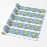 Baby Elf - Personalisiert !st Christmas Geschenkpapier<br><div class="desc">Niedliche kleine Babyelf steht im Schnee mit einem Teddybär und einem Weihnachtsbaumschirm. Farben der Blues und der Grüntöne. Ideal zum ersten Weihnachten oder für jeden kleinen Jungen,  der Weihnachten feiert. Originelles Design von Christie Black von Kreationen aus dem Herzen.</div>