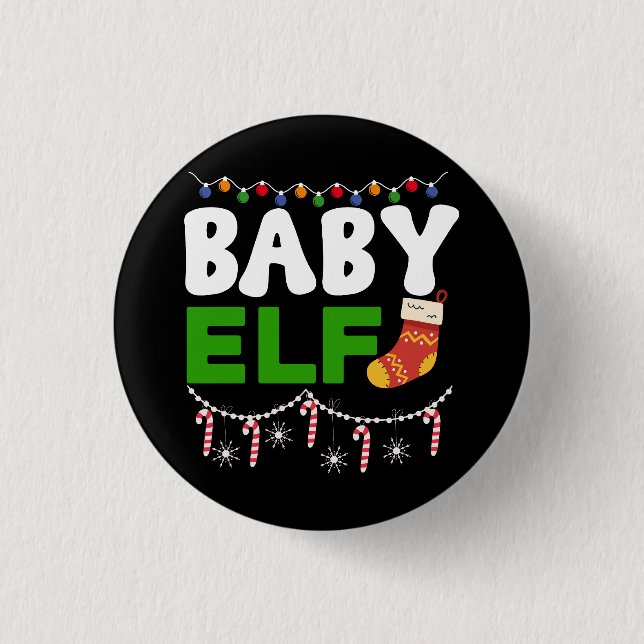 Baby-Elf-Weihnachtsfeiertags-Design-84608 Button (Vorderseite)