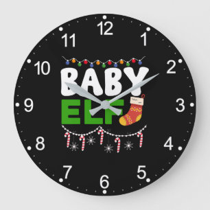 Baby-Elf-Weihnachtsfeiertags-Design-84608 Große Wanduhr