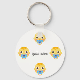 Baby Emoji Face und '' Ihr Name hier " Schlüsselanhänger