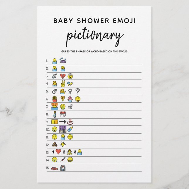 Baby Emoji Minimalistisch Baby Showspiel (Vorderseite)
