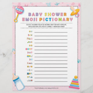 Baby Emoji Pictionary [Baby Basics Pink] Briefbogen