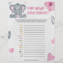 Baby Emoji Pictionary [Baby Elephant [Rosa] Briefbogen