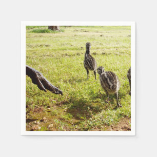 Baby-Emu-Küken und großer Fuß, Serviette