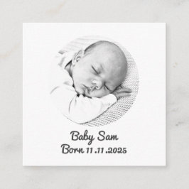 "Baby Enclosure Card - Custom Foto & Name" Begleitkarte