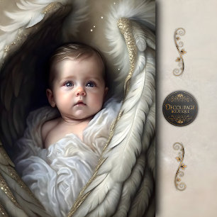 Baby Engel in Soft Wings Dekoupage Seidenpapier