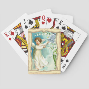 Baby Engel mit blauer Glocke Spielkarten