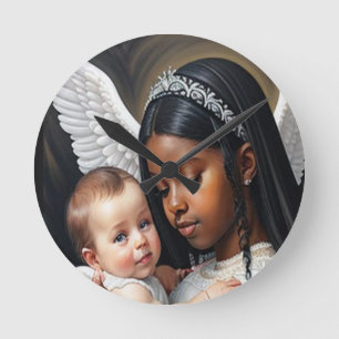 Baby Engel Runde Wanduhr