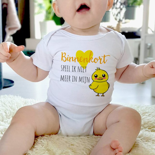Baby enthüllt Niet meer in mijn eendje schattig Baby T-shirt (Von Creator hochgeladen)