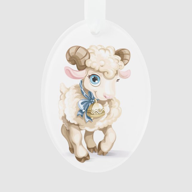 Baby - Erste Weihnachten - Lamm Ornament (Vorderseite)