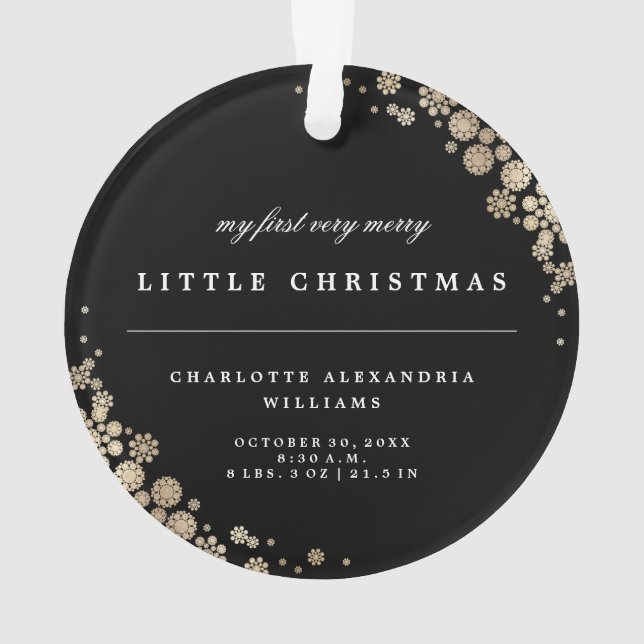 Baby-erste Weihnachtsschneeflocke-Foto-Verzierung Ornament (Rückseite)