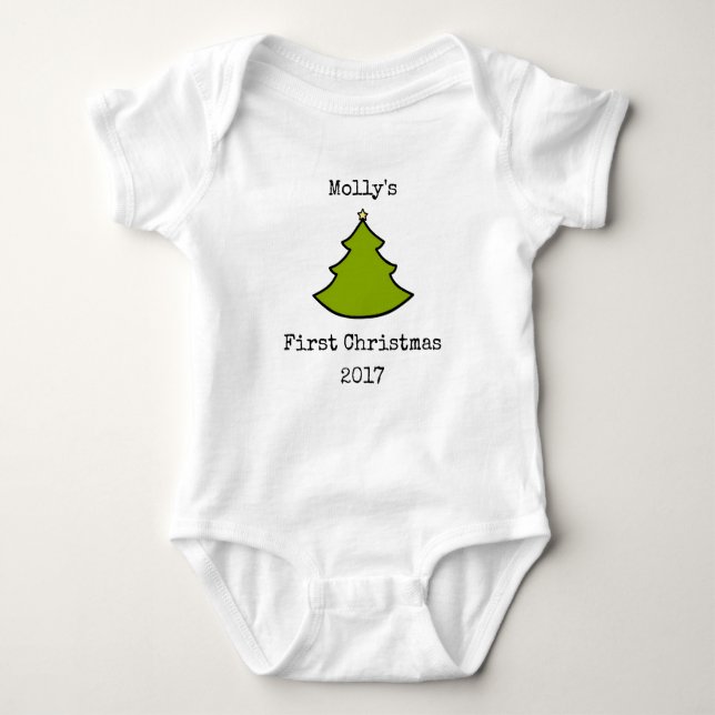 Baby-erster WeihnachtenOnsie Bodysuit Baby Strampler (Vorderseite)