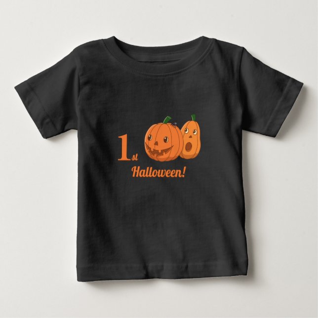 Baby erstes Halloween-Kürbisse T-shirt (Vorderseite)