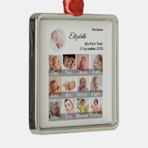 Baby-Erstes-Jahr-12-Monate-Foto-Collage Meilenstei