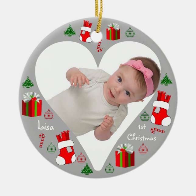 Baby-erstes Keramik Ornament (Vorne)