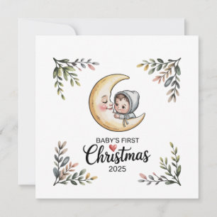 Baby erstes Weihnachten 2025 Vintage Mond & Baby