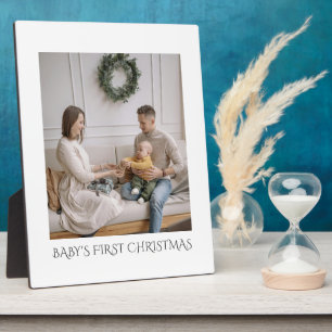 Baby erstes Weihnachten Familienfoto Fotoplatte