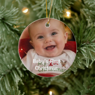Baby Erstes Weihnachten Foto Name Jahr Keramik Ornament