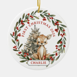 Baby erstes Weihnachten Keramik-Kreis-Ornament Keramik Ornament