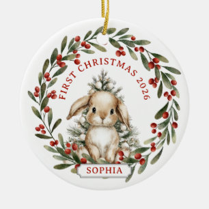 Baby erstes Weihnachten Keramik-Kreis-Ornament Keramik Ornament
