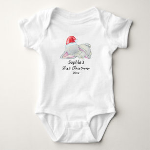 Baby Erstes Weihnachts-Elefant Benutzerdefinierter Strampler