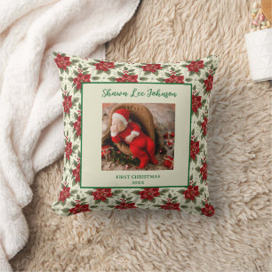 Baby Erstes Weihnachts-Foto-Wurfkissen Kissen