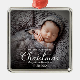 Baby erstes Weihnachtsfoto Ornament Aus Metall