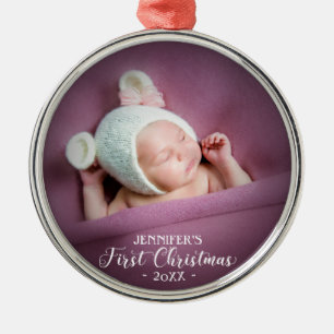 Baby erstes Weihnachtsfoto Ornament Aus Metall
