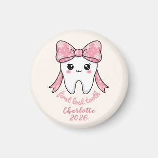 Baby Erstes Zahn Pink Schleife Meilenstein Kawaii  Magnet