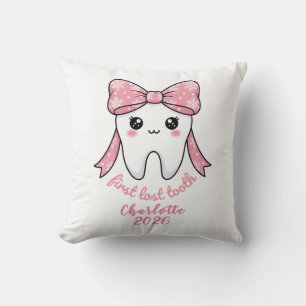Baby Erstes Zahn Rosa Schleife Meilenstein Kawaii Kissen