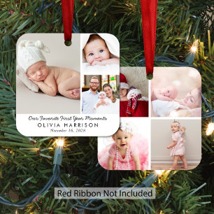 Baby-Erstjahres-Momente Foto Weihnachten Ornament Aus Metall