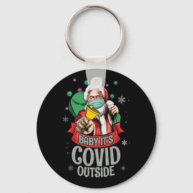 Baby es ist außerhalb Ugly Weihnachten Weihnachten Schlüsselanhänger (Vorderseite)