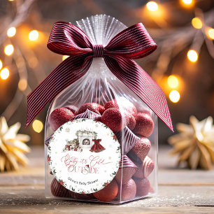 Baby es ist Cold Outside Moderne Babydusche Runder Aufkleber