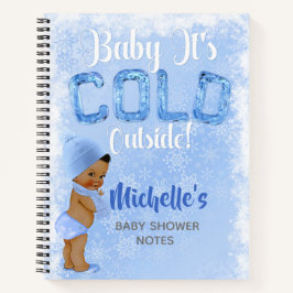 Baby Es ist Cold Snowflake Blue Ethnic Boy Dusche Notizbuch