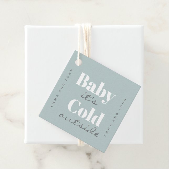 Baby Es ist draußen kalt Geschenkanhänger (Beispiel)
