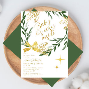 Baby, es ist gemütlich drinnen Winter Botanical Go Einladung