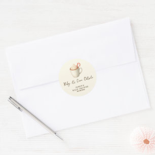 Baby, es ist Kakao draußen Baby Shower  Runder Aufkleber