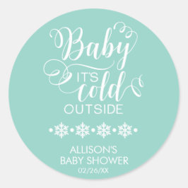 Baby Es ist kalt außen neutrale Babyduschklemme Runder Aufkleber