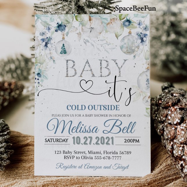 Baby es ist kalt außerhalb Baby Dusche Einladung W (Baby it's cold outside Baby shower invitation Winter baby shower invites Christmas baby )