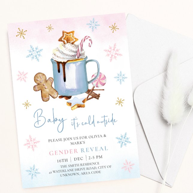 Baby es ist kalt außerhalb Weihnachts Gender Revea Einladung (Von Creator hochgeladen)