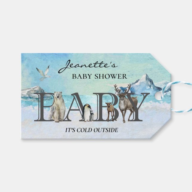 Baby Es ist kalt draußen Arktis Tierdusche Geschenkanhänger (Vorderseite (Horizontal))